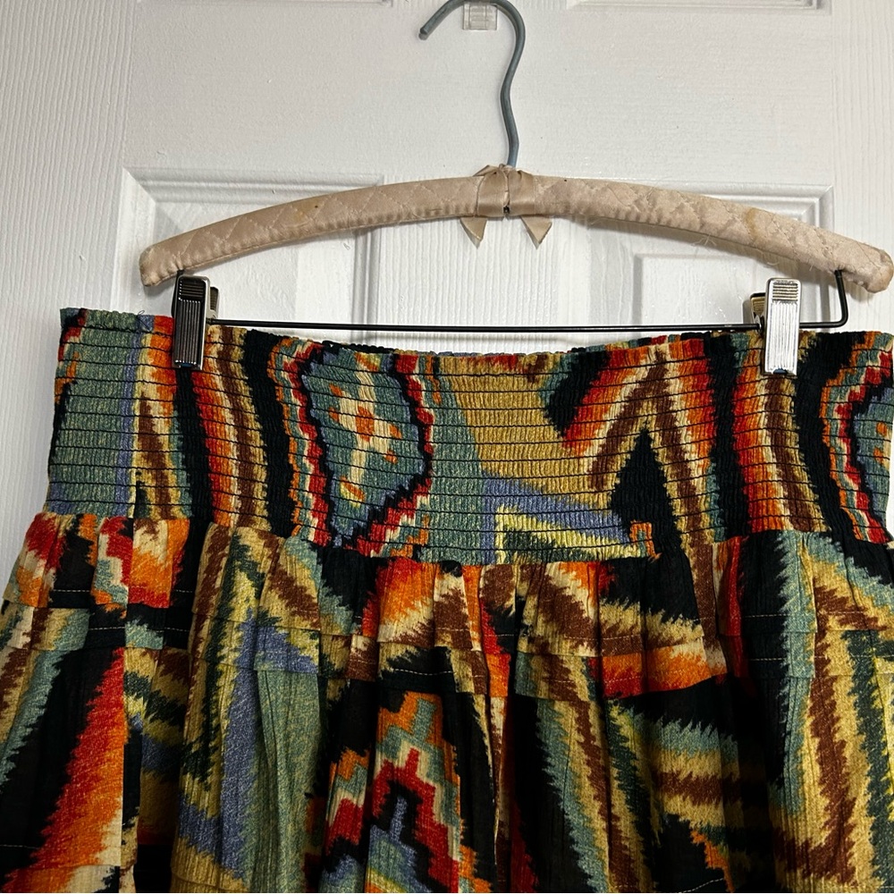 Ralph Lauren Lauren Tiered Mini Skirt Size 14 Southwestern Aztec Print Boho - Picture 3 of 8